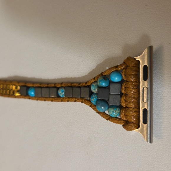 Natural Turqoise Howlite Apple Watch Fob - Picture 4 of 4